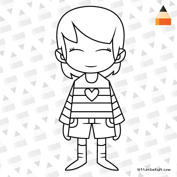 Coloring page for Kids - How To Draw Frisk