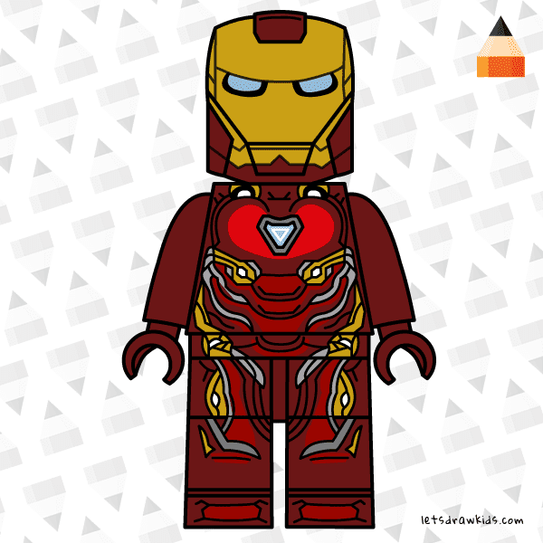 How to draw Lego Iron Man Mark 50 from Marvel's Avengers ...