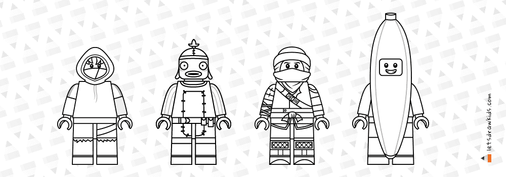 Drawing Lego Fortnite Skins Drawing Peely Ikonik Fishstick Ninja