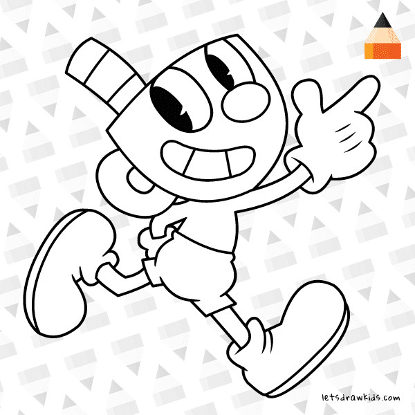 Coloring page for Kids - How To Draw Mugman