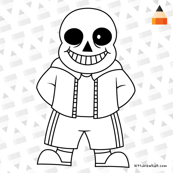 How to Draw Sans (Undertale) - Step by Step Drawing Tutorial 